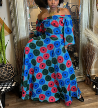 Load image into Gallery viewer, African Zanzibar Two Piece Maxi Skirt Set (Teal Blend)