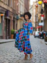 Load image into Gallery viewer, African Zanzibar Two Piece Maxi Skirt Set (Teal Blend)
