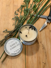 Load image into Gallery viewer, All Natural Herbal Blended Tin Candle w/ Herbs