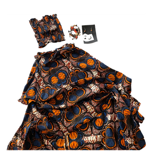 African Zanzibar Two Piece Maxi Skirt Set