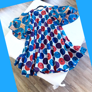 African Ghana 🇬🇭 Blue Ray Multi Colored Dress - Itz Appropriate