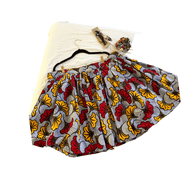 African Ghana 🇬🇭 Multi Falling Leaves Printed Short Maxi - Itz Appropriate