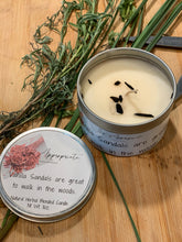 Load image into Gallery viewer, All Natural Herbal Blended Tin Candle w/ Herbs