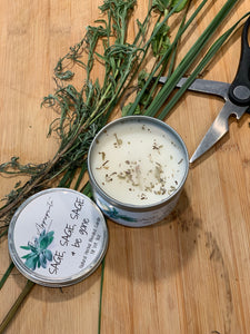 All Natural Herbal Blended Tin Candle w/ Herbs